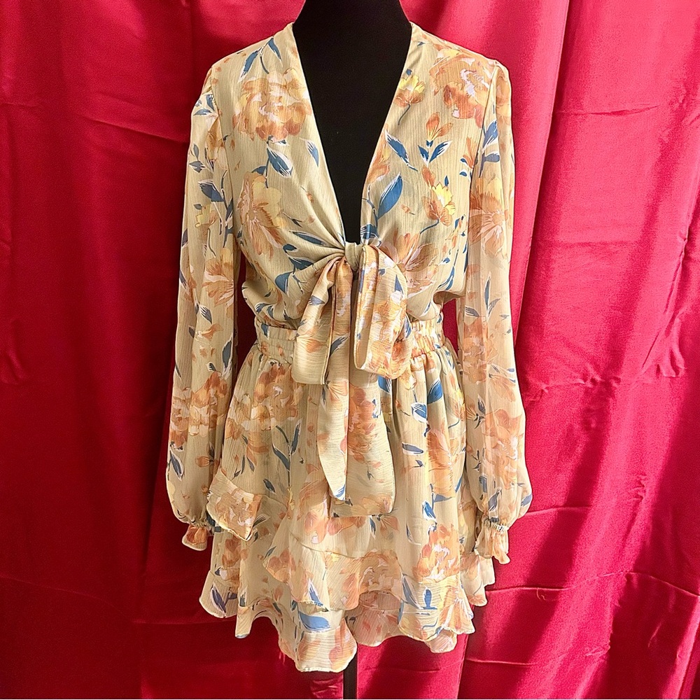 Floral Tie-Front Romper